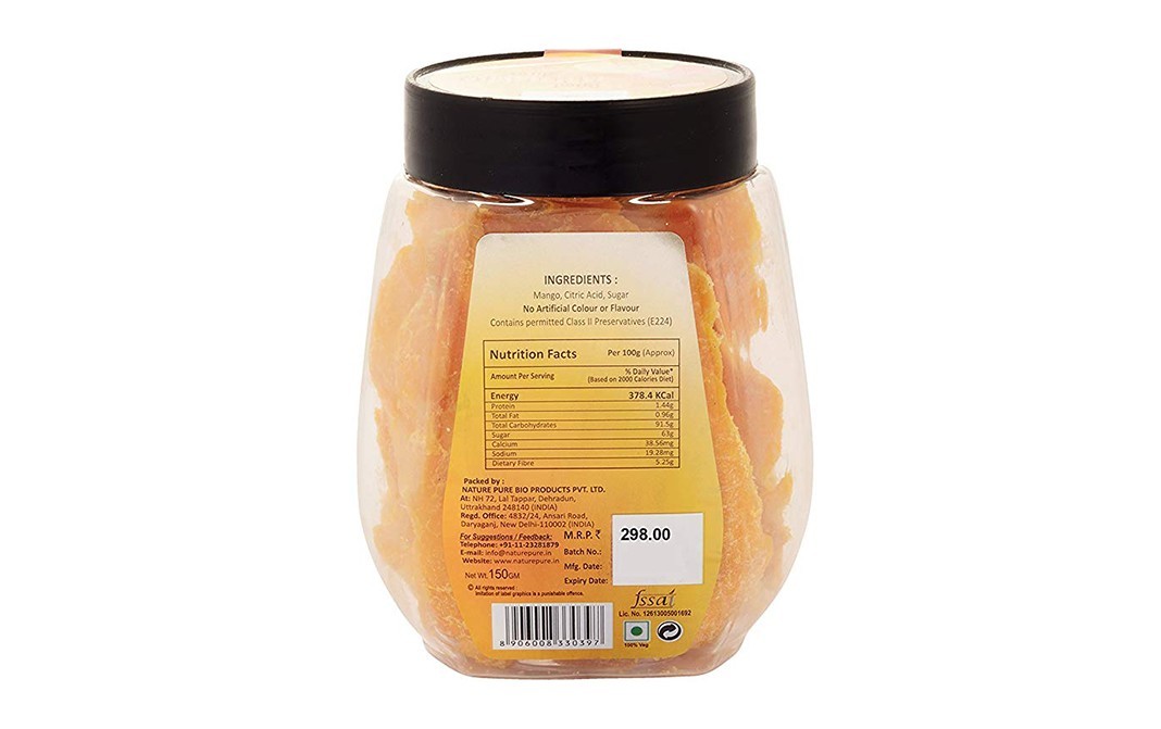 Nature Pure Real Dried Mango Slices    Plastic Jar  150 grams